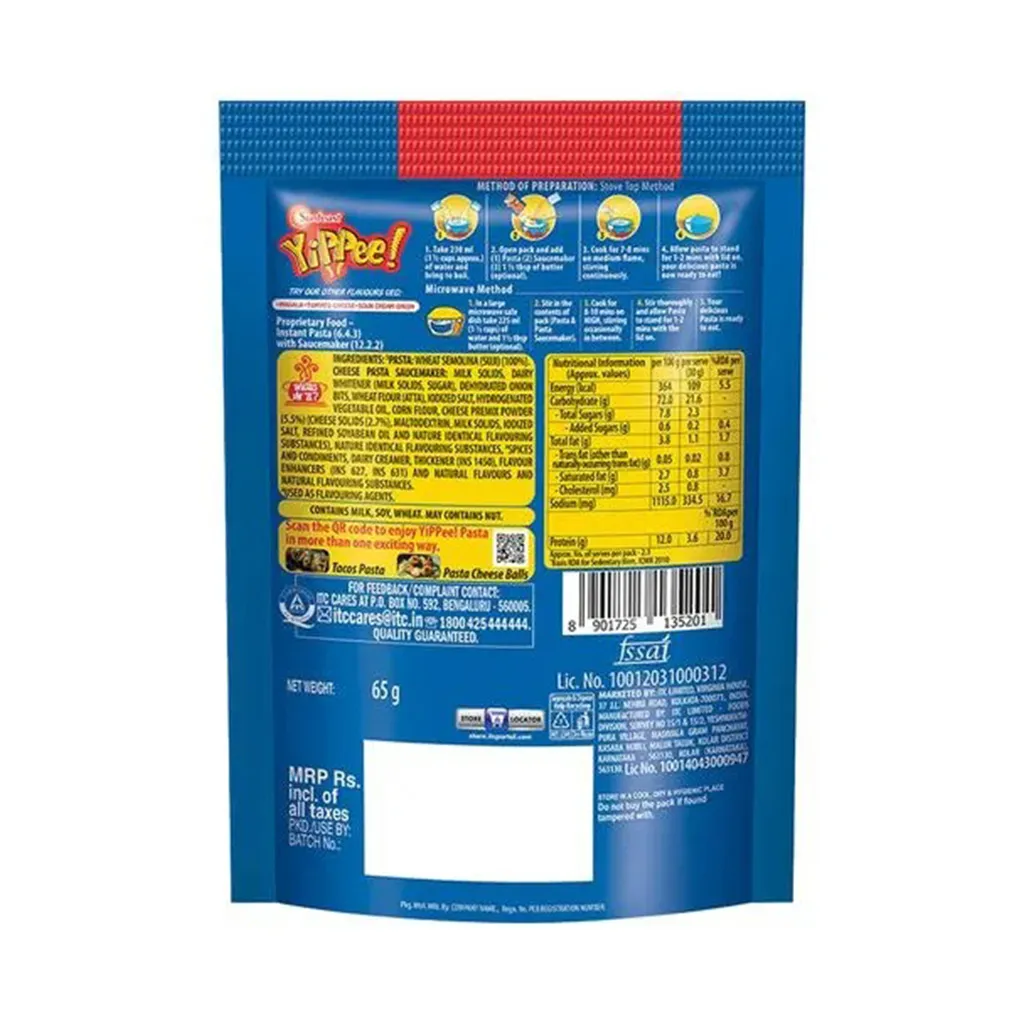 Sunfeast Yippee Cheese Treat Pasta 1