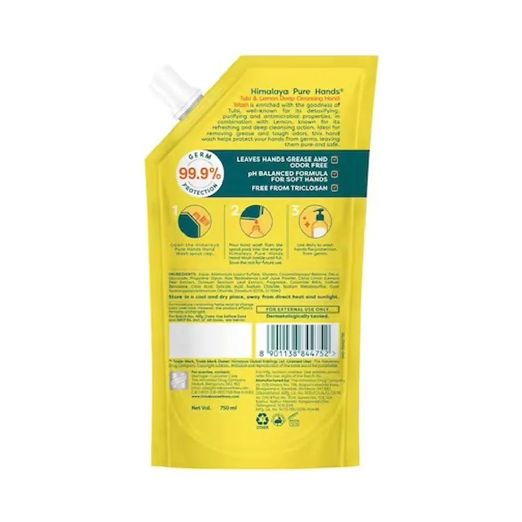 Himalaya Pure Hands Tulsi & Lemon Deep Cleansing Hand Wash Pouch 1