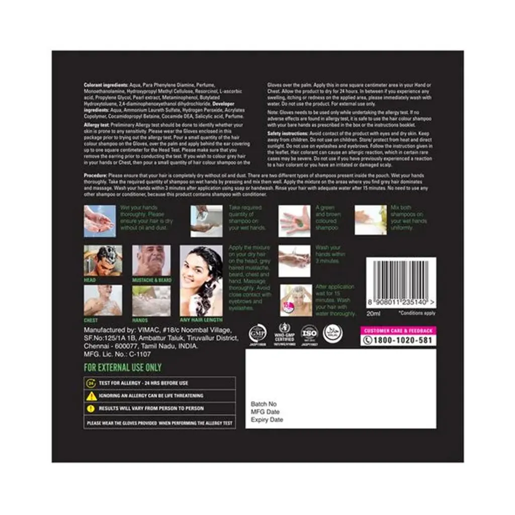 VIP Hair Colour Shampoo Black 1
