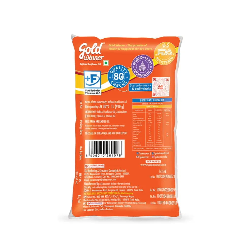 Gold Winner Refined Sunflower Oil 2