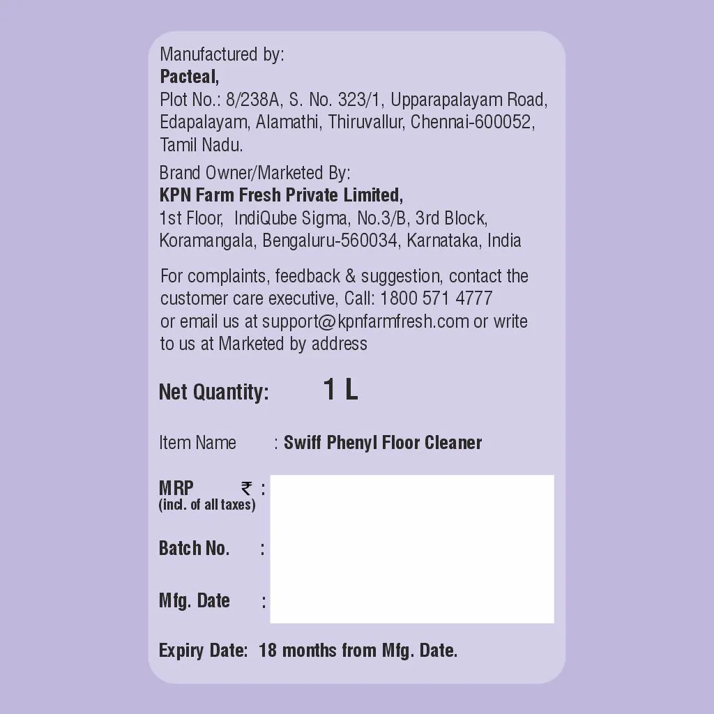 Swiff Lavender Phenyl Floor Cleaner Pet Bottle 2