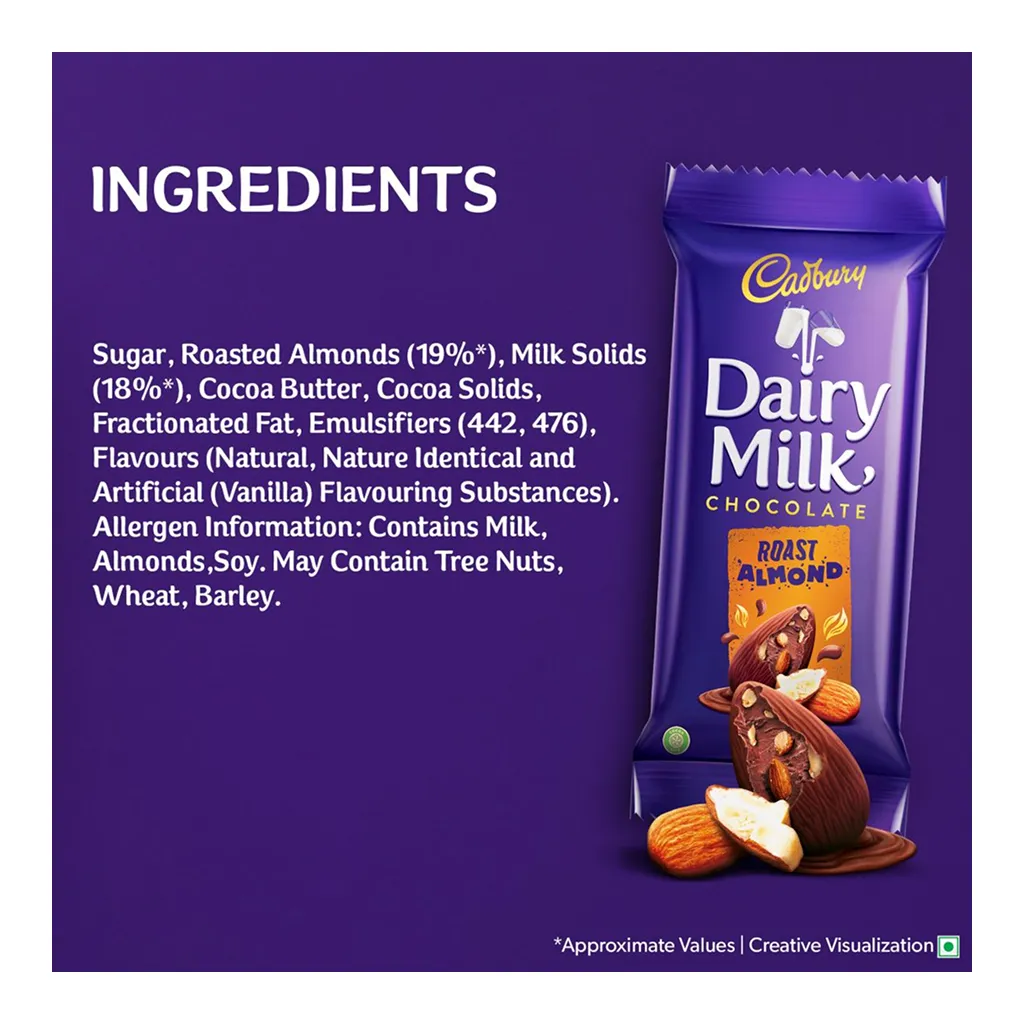 Cadbury Dairy Milk Roast Almond Chocolate Bar 3