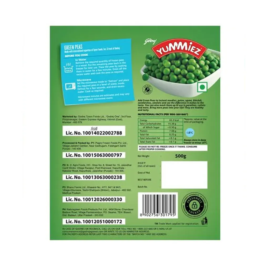 Godrej Yummiez Frozen Green Peas 1