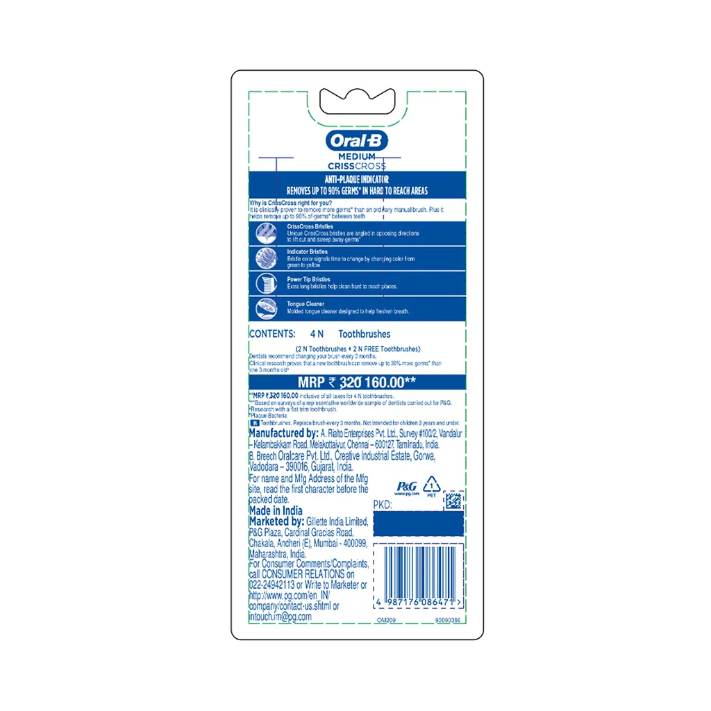 Oral-B Crisscross Toothbrush - Buy 2 Get 2 Free 1