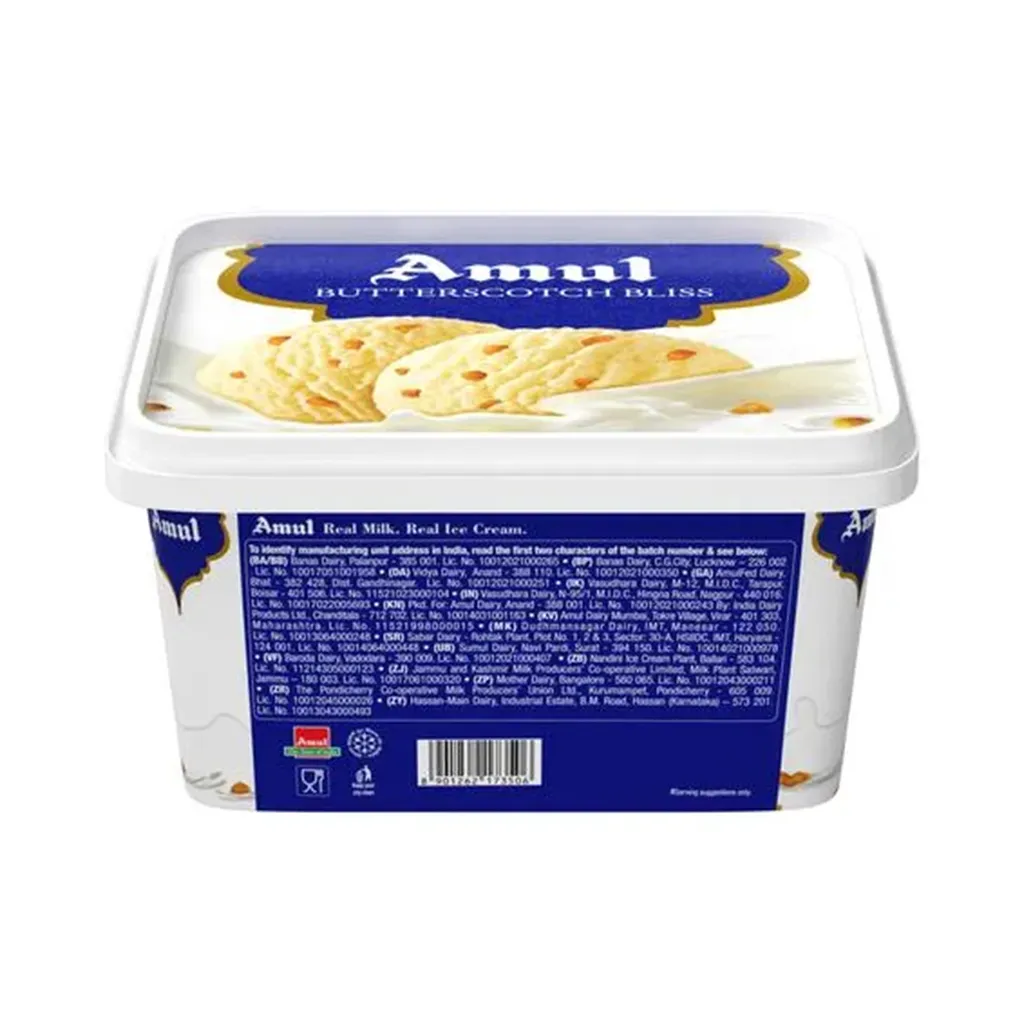 Amul Butterscotch Bliss Ice Cream Tub 1