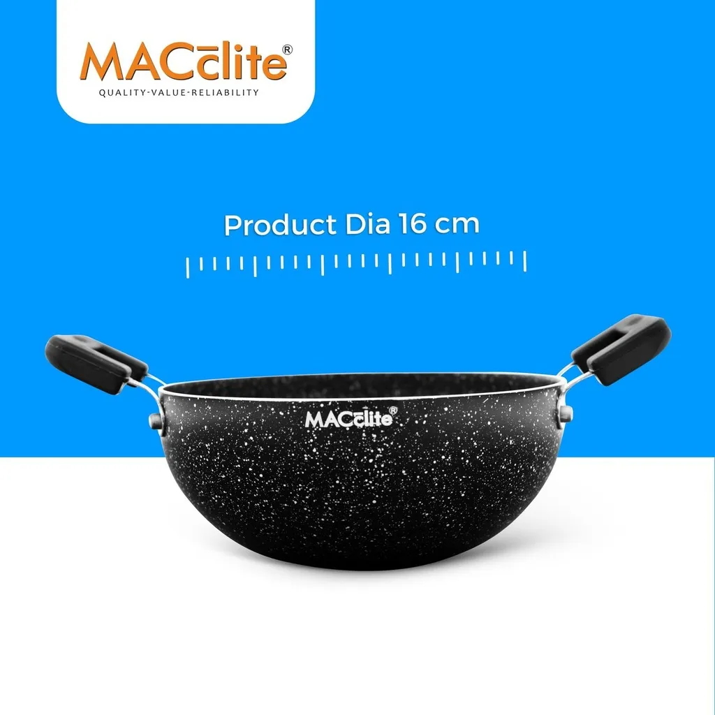 Macclite Aluminium Non-Stick Kyytte Miniso Kadai- 16cm (Dia MC36) 3