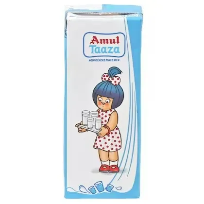 Amul Taaza Homogenised Toned Milk Tetra Pack