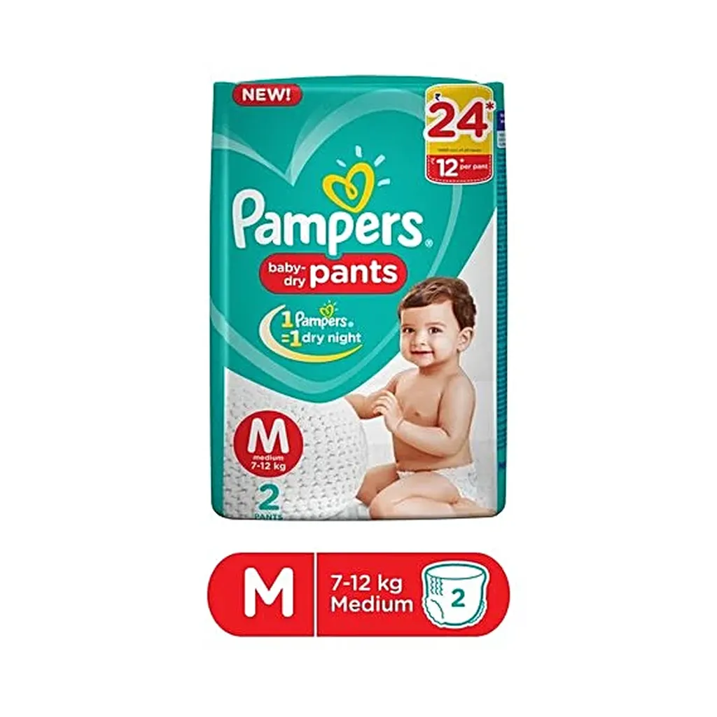 Pampers Happy Skin Diapers Pants M (7-12 Kg)