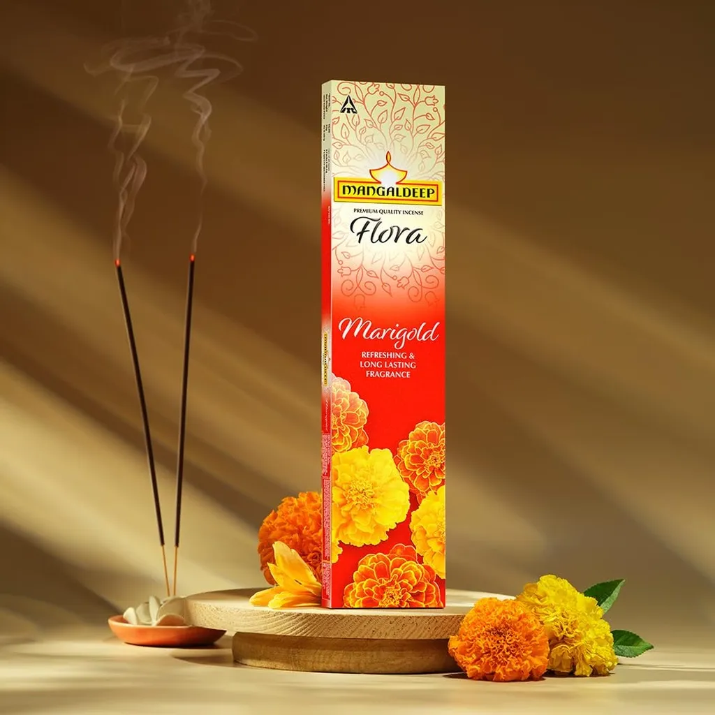 Mangaldeep Refresh Marigold Agarbatti 1