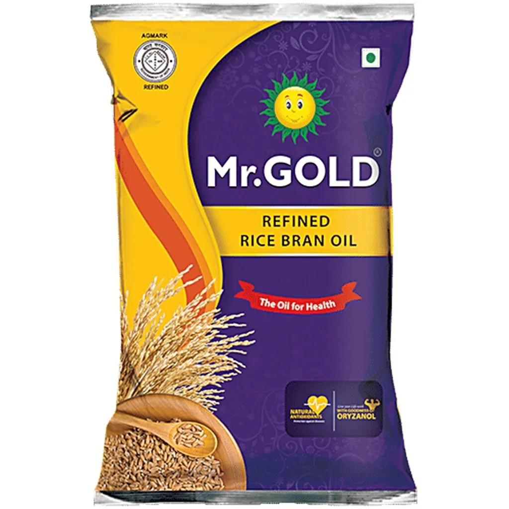 Mr. Gold Refined Rice Bran Oil- 1 Ltr Pouch