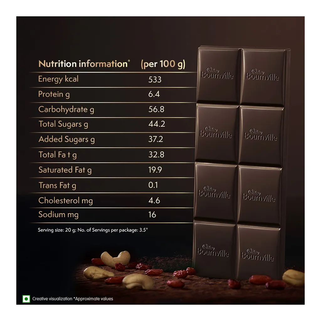 Bournville Fruit & Nut Dark Chocolate Bar 3