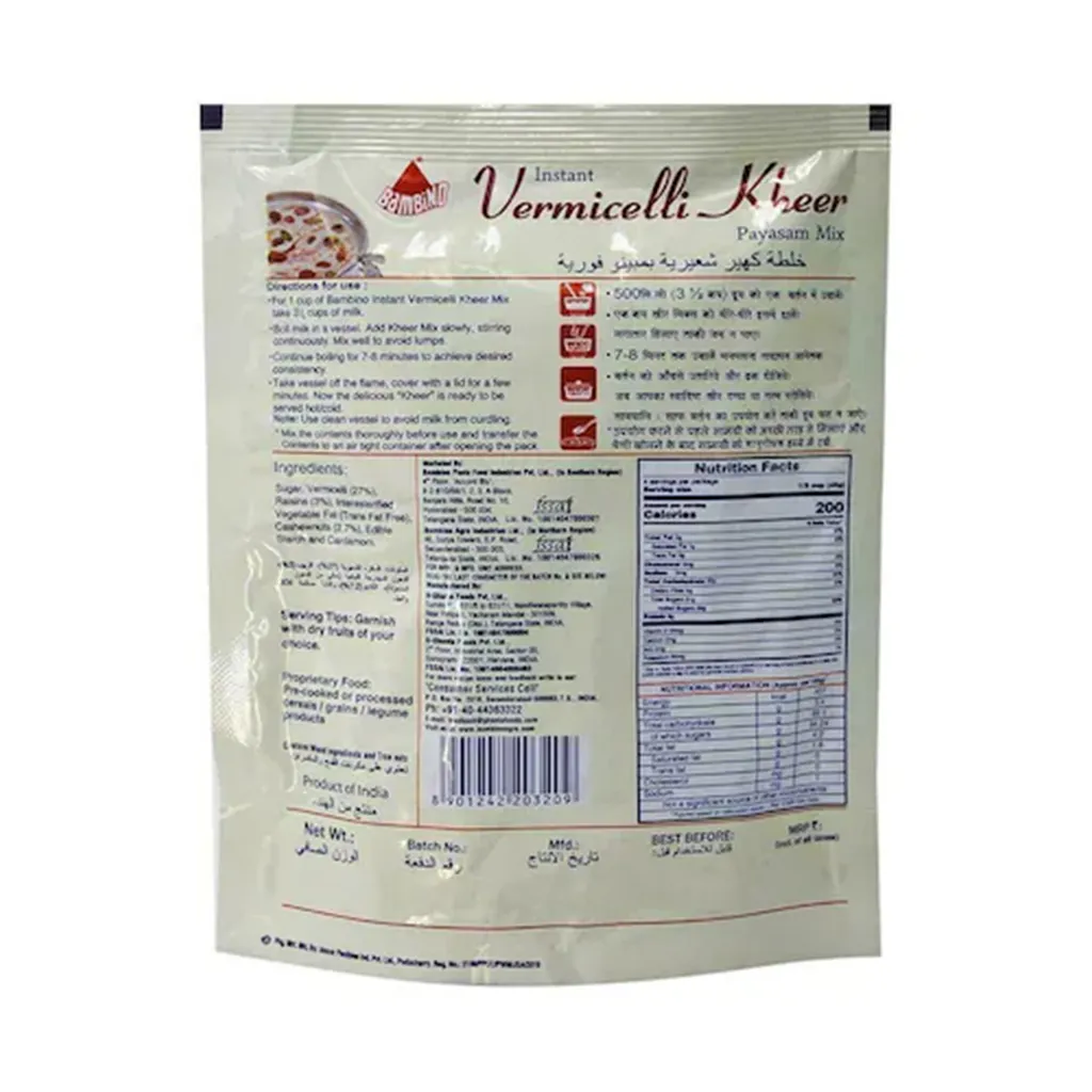 Bambino Vermicelli Kheer Mix 1
