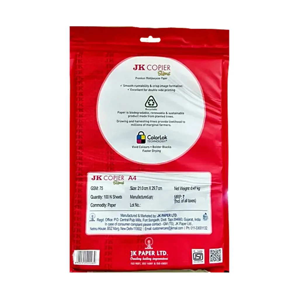 Jk Copier Paper A4 Slims - 100 Sheets