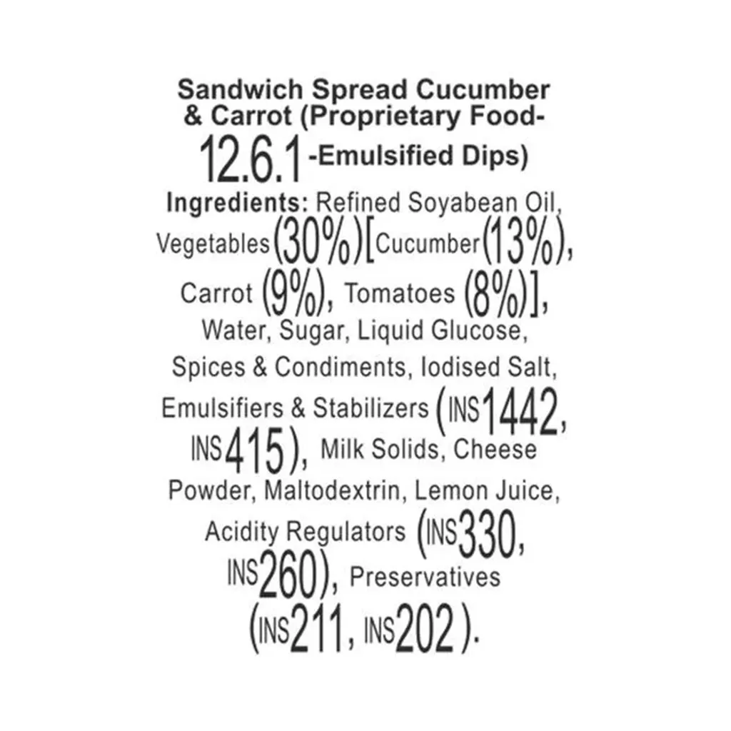 Funfoods Veg Cucumber & Carrot Sandwich Spread 2