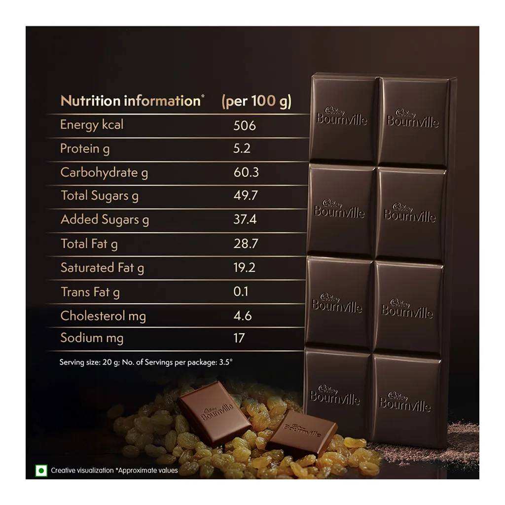 Bournville Rum & Raisin Dark Chocolate Bar 3