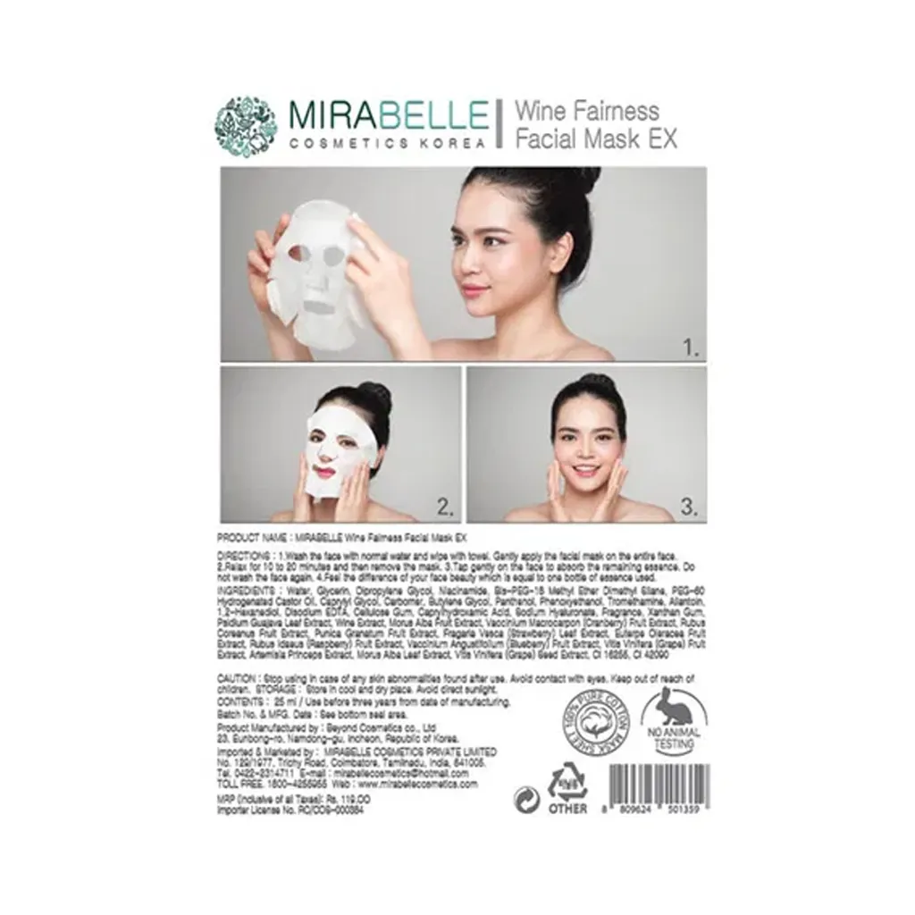 Mirabelle Wine Fairness Facial Mask- 25ml 1