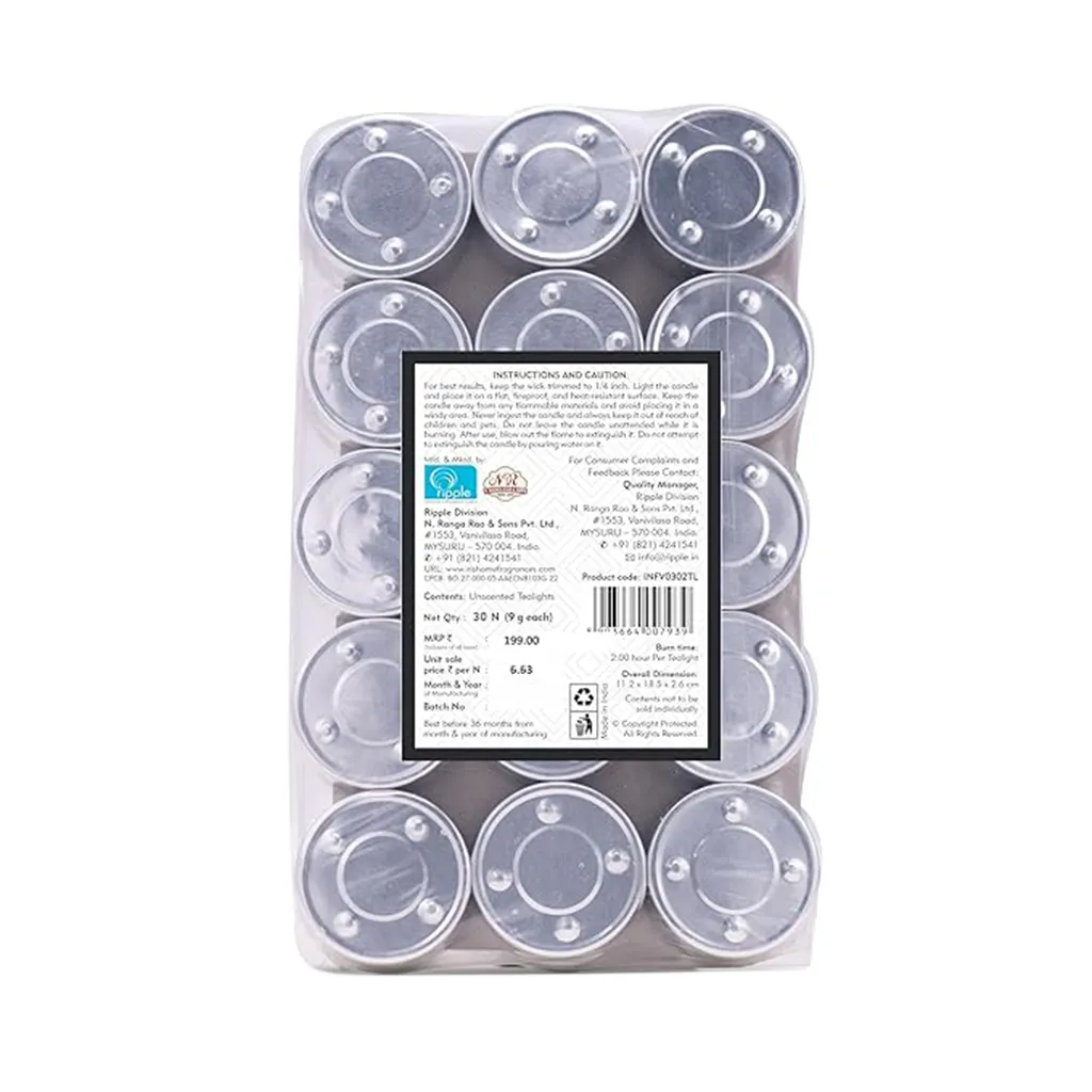 Iris Unscented Tealight Candle - 30pcs 1
