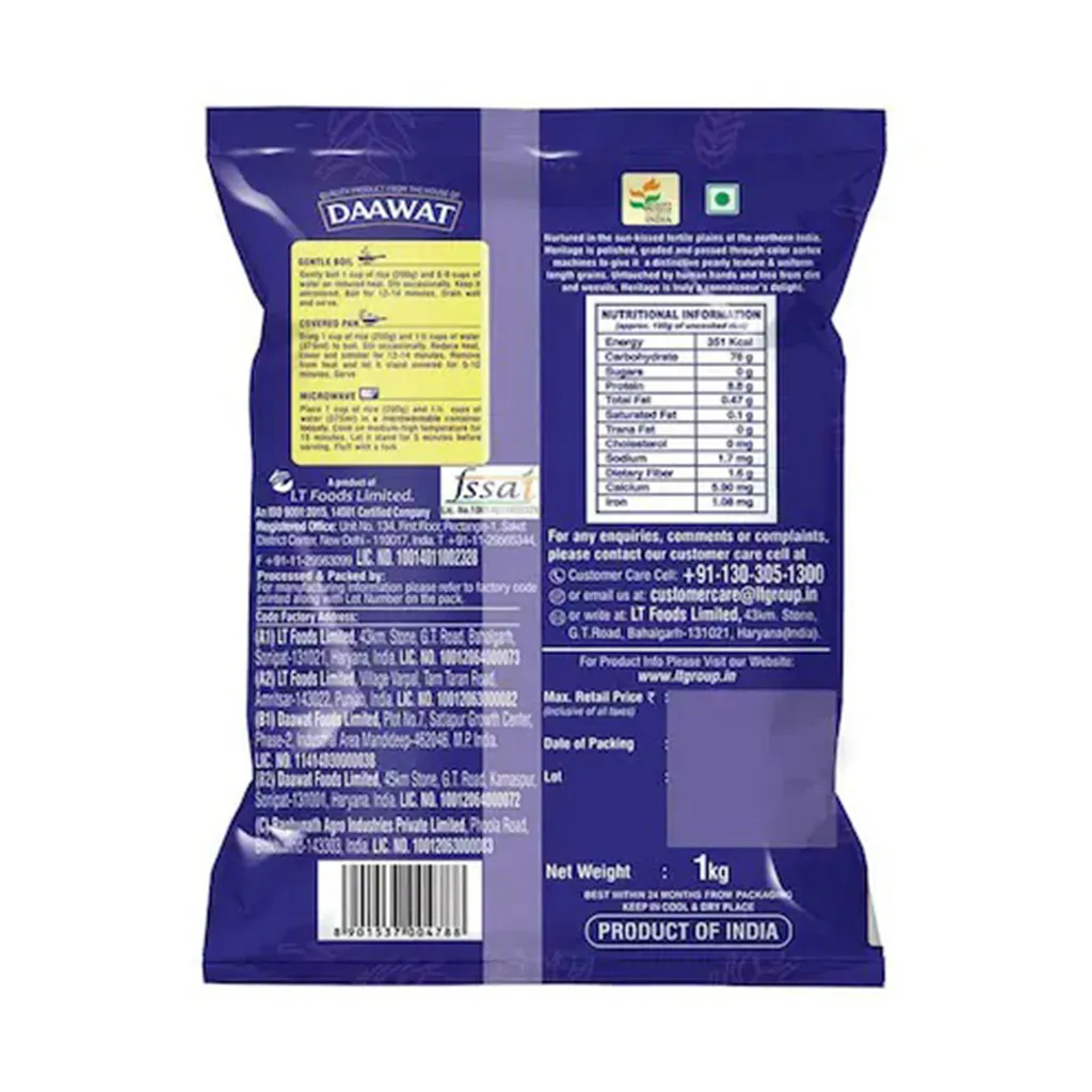 Heritage Platinum Basmati Rice 1