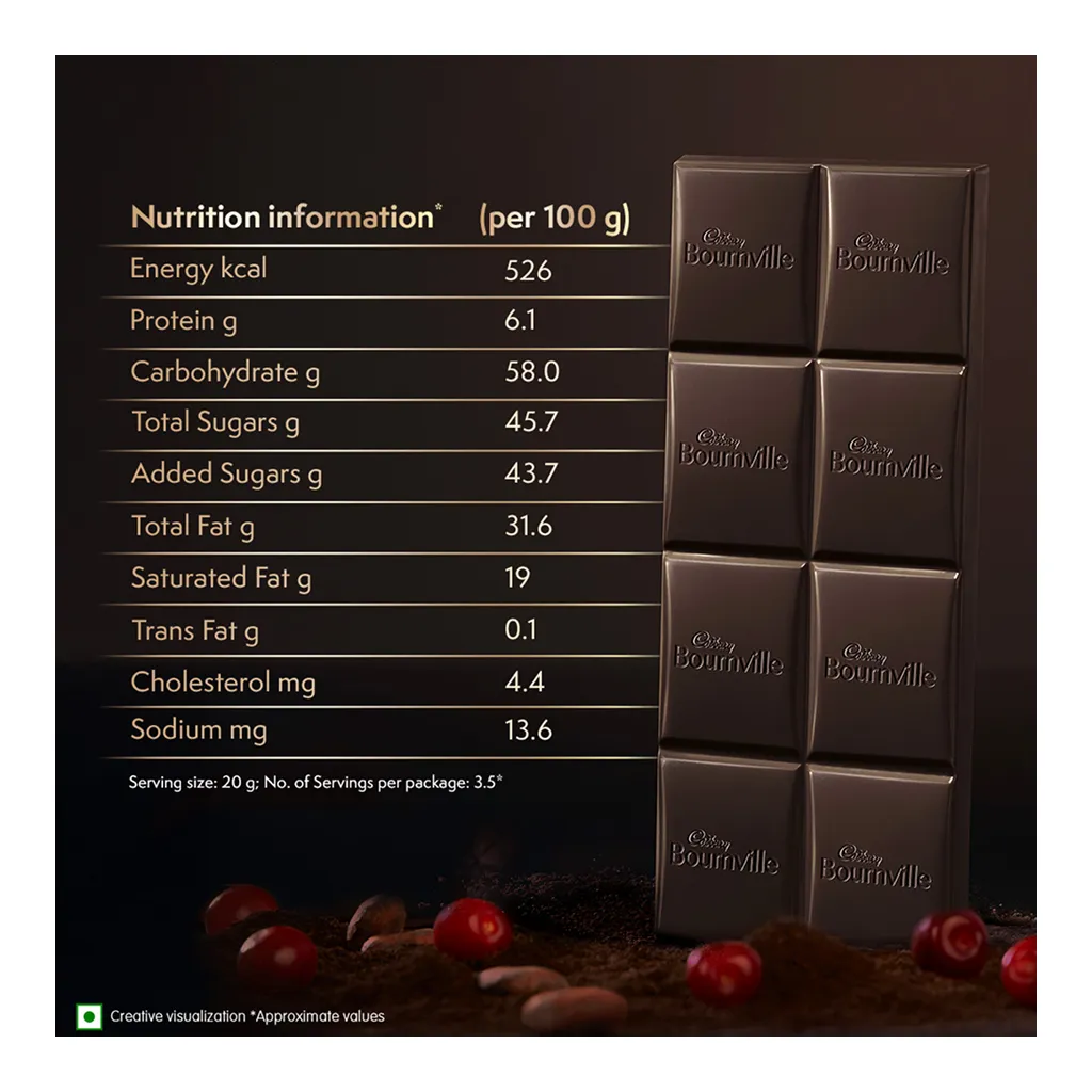 Cadbury Bournville Cranberry Chocolate Bar 3