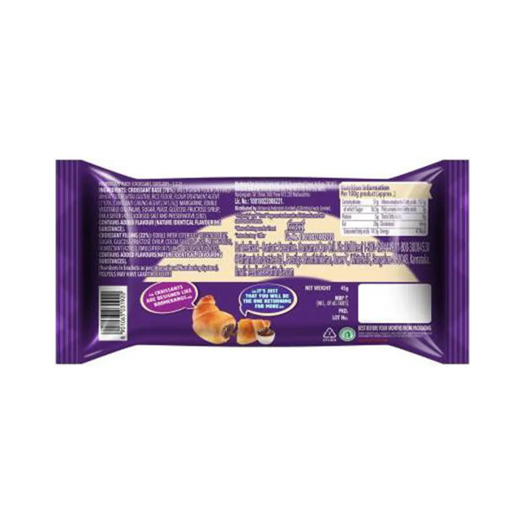Britannia Treat Croissant Cocoa Creme Fills 1