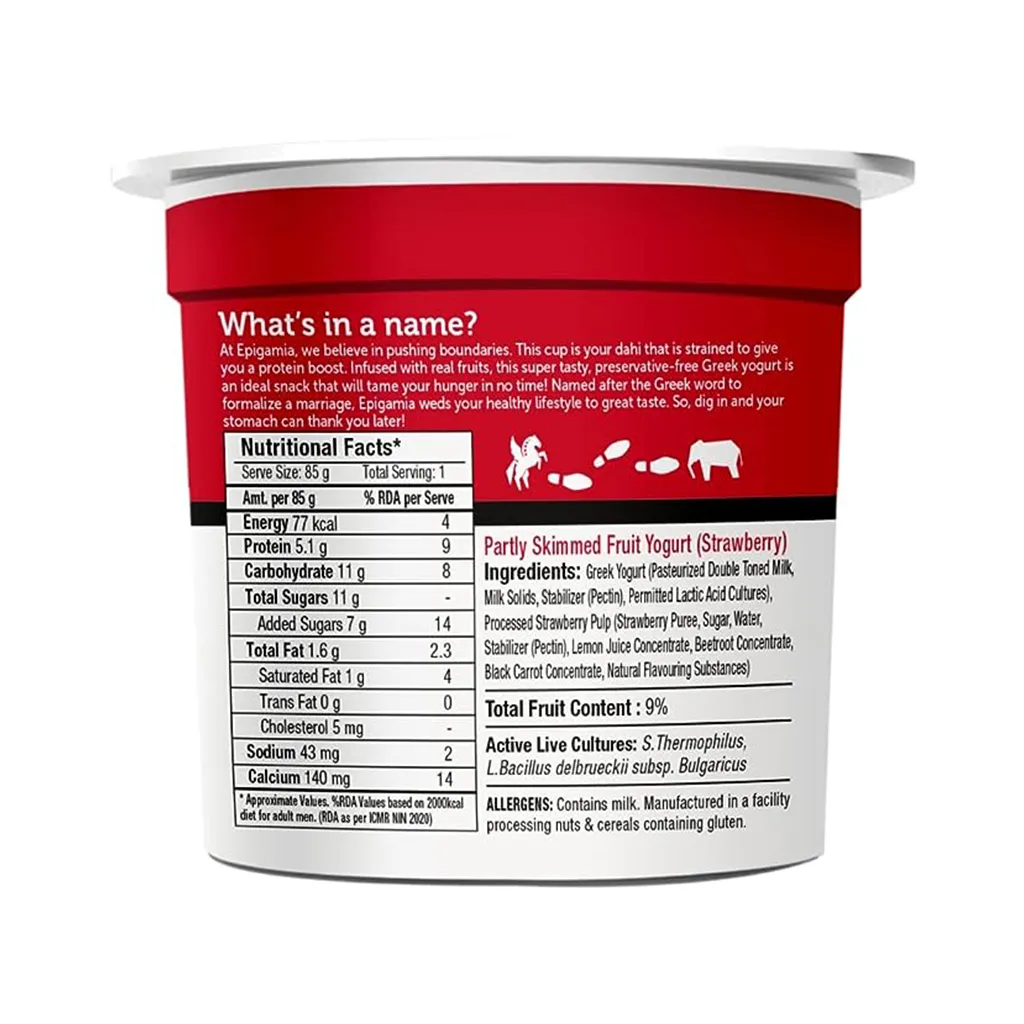 Epigamia Strawberry Greek Yogurt 1