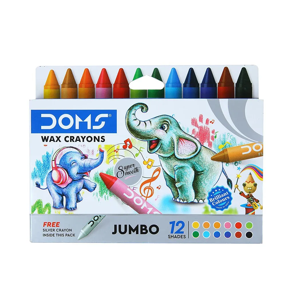 Doms Jumbo Wax Crayons - 12 Shades 2