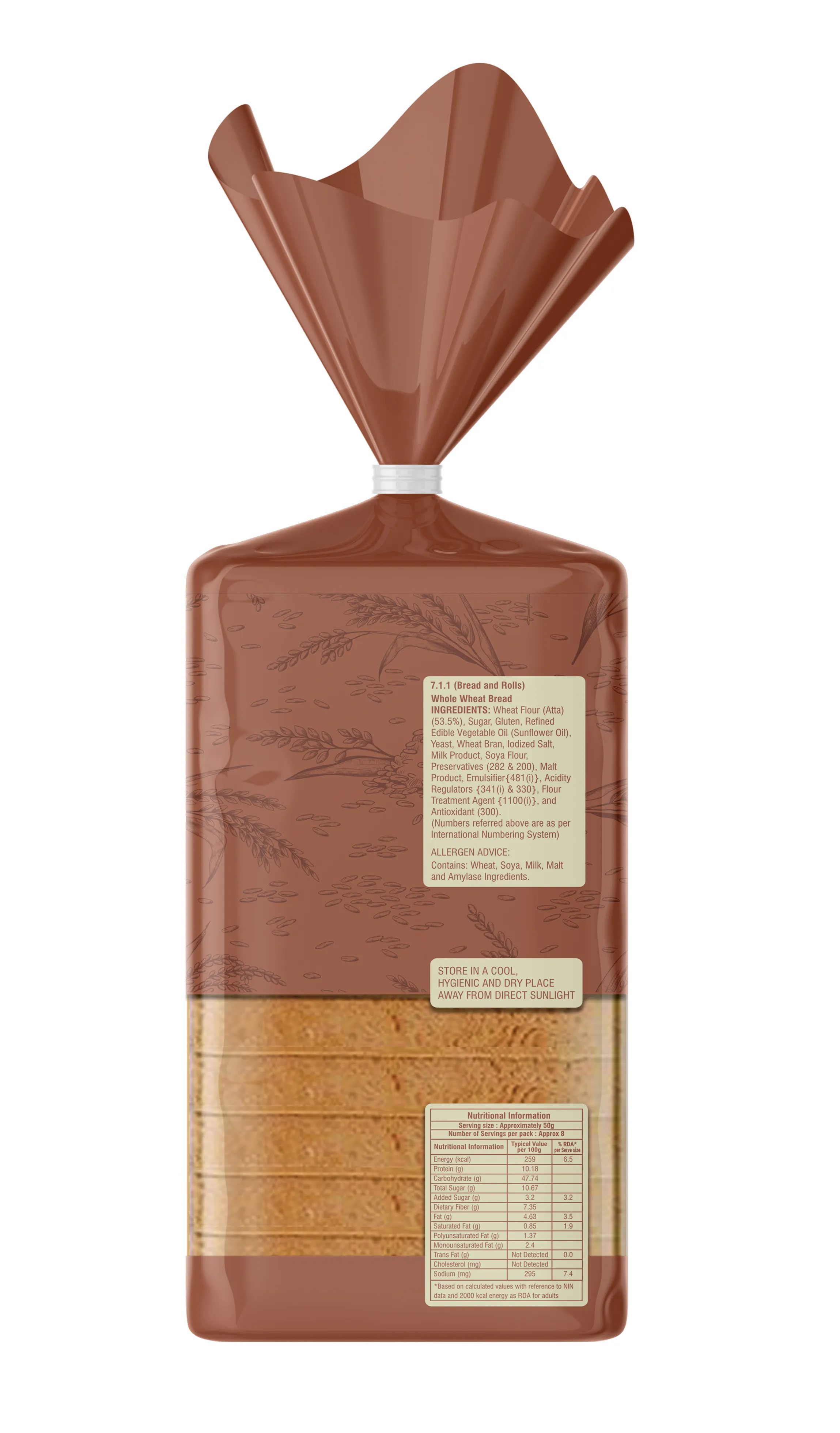 KPN Fresh Whole Wheat Bread - Zero Maida, 100% Whole Wheat 2