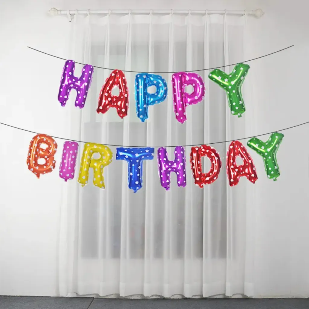 Seven Happy Birthday Foil Balloon Polka Multicolor