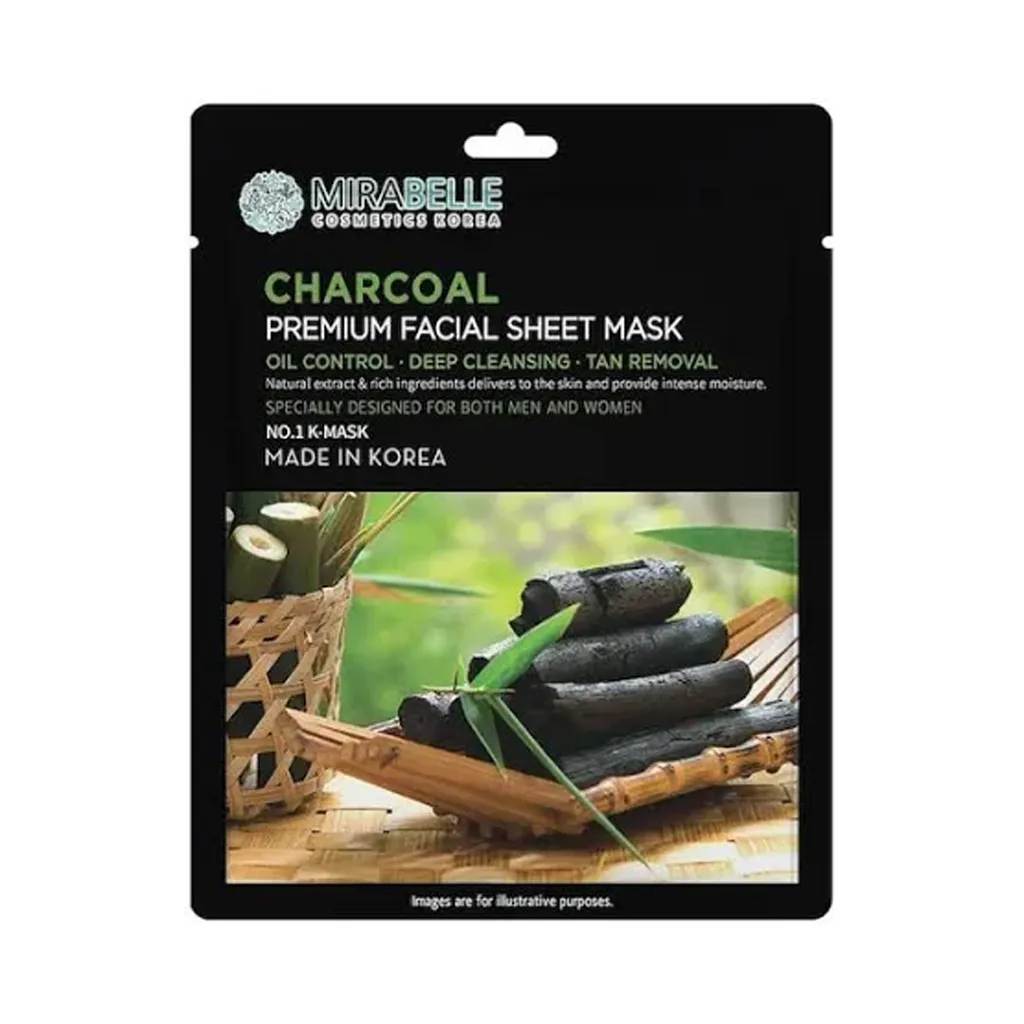 Mirabelle Charcoal Premium Facial Sheet Mask