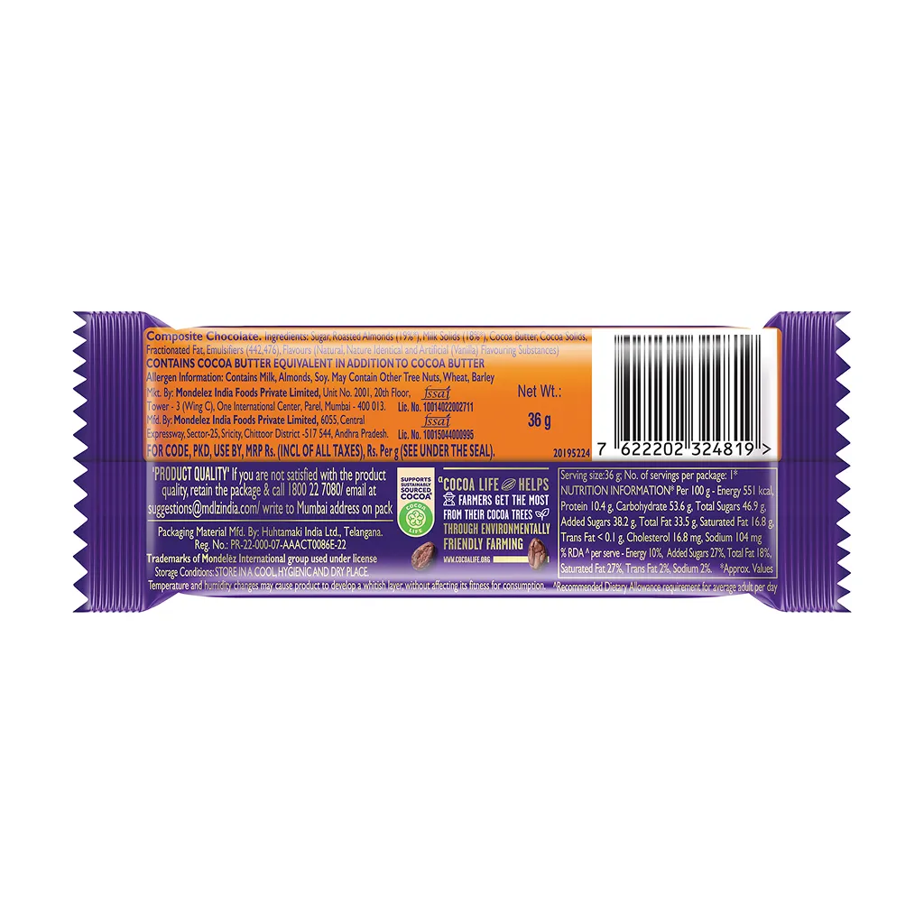 Cadbury Dairy Milk Roast Almond Chocolate Bar 1