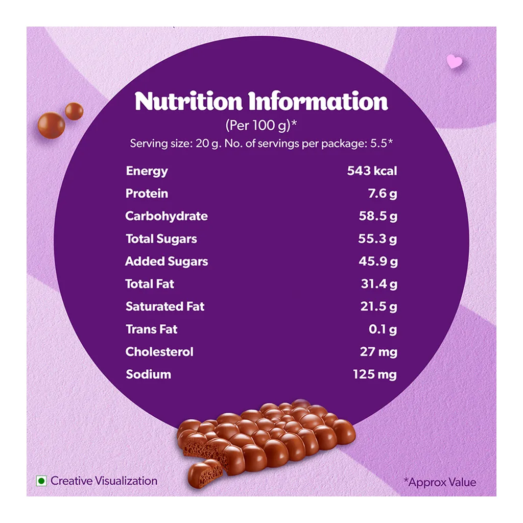 Cadbury Dairy Milk Silk Bubbly Chocolate Bar 4