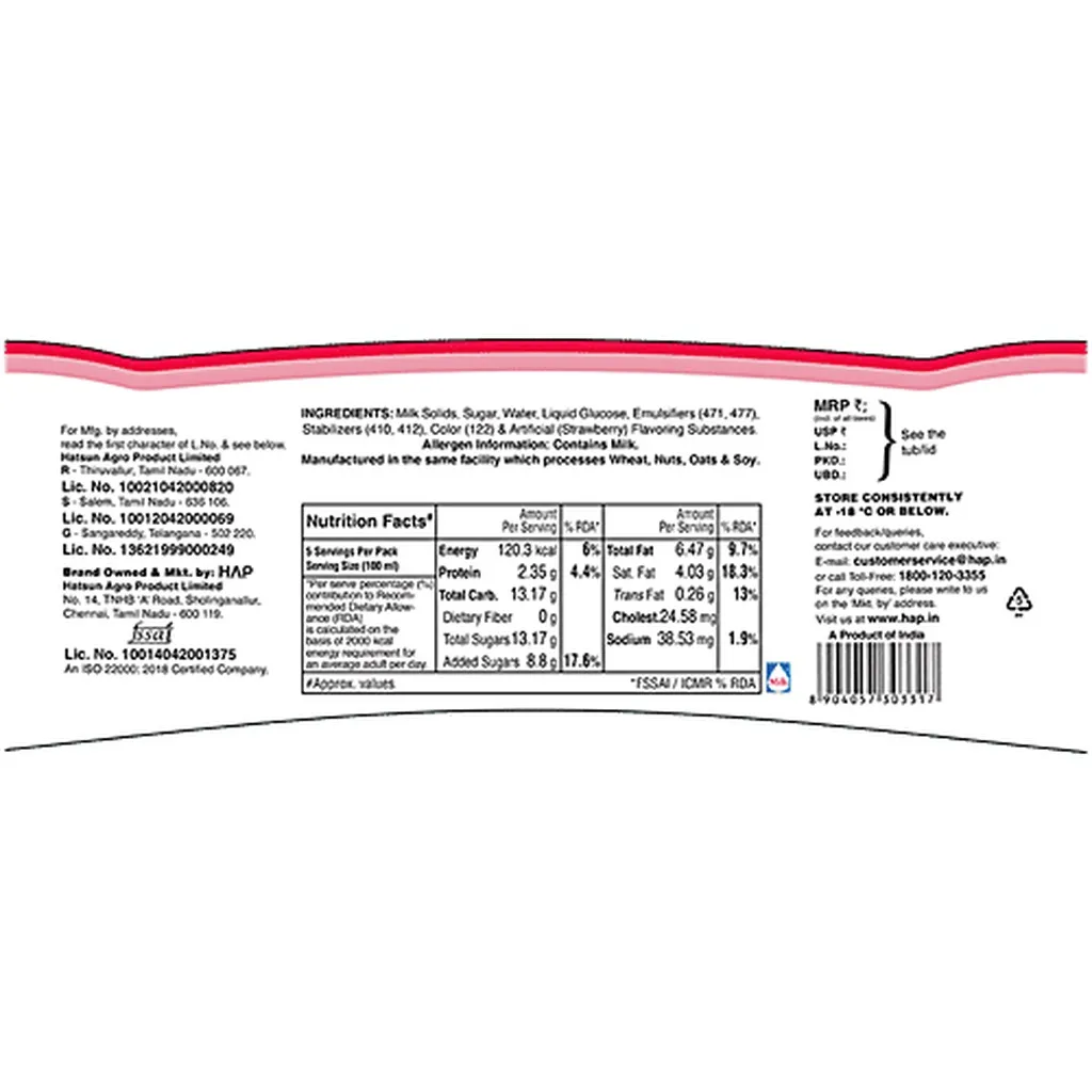 Arun Ice Cream Strawberry Flavoured 1