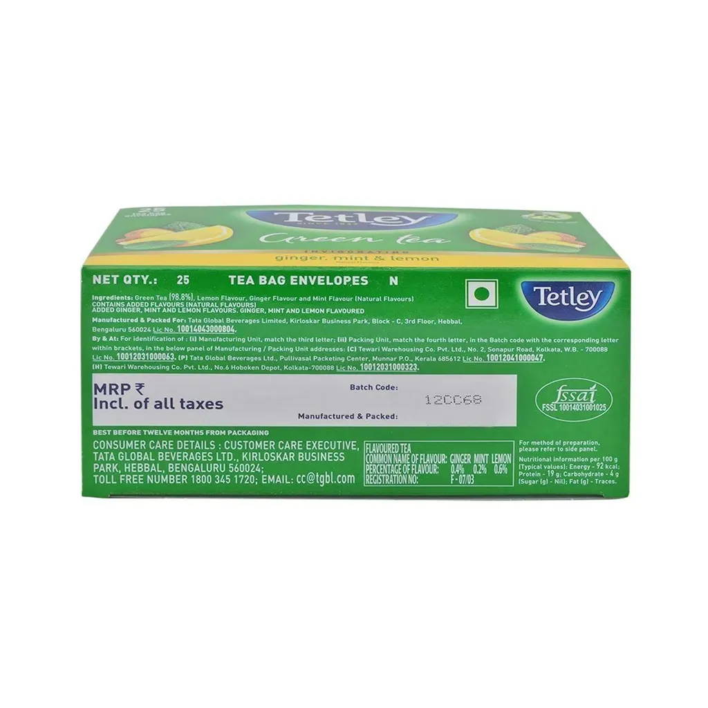 Tetley Ginger Mint & Lemon Green Tea 1
