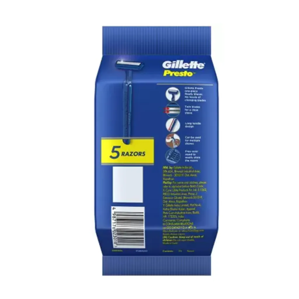 Gillette Presto Value Pack- 5 Pcs 1