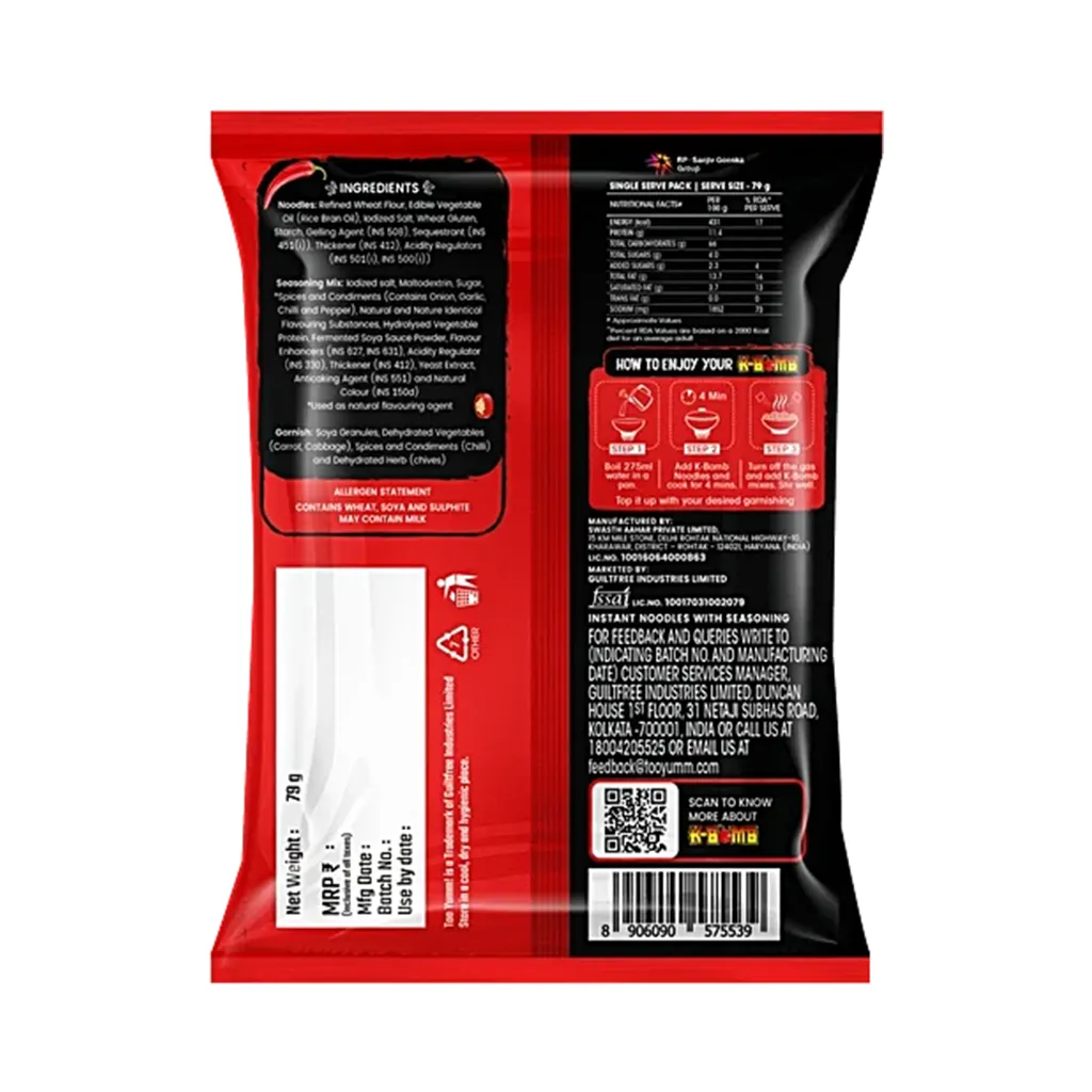 Too Yumm K-Bomb Hot & Spicy Korean Noodles 1