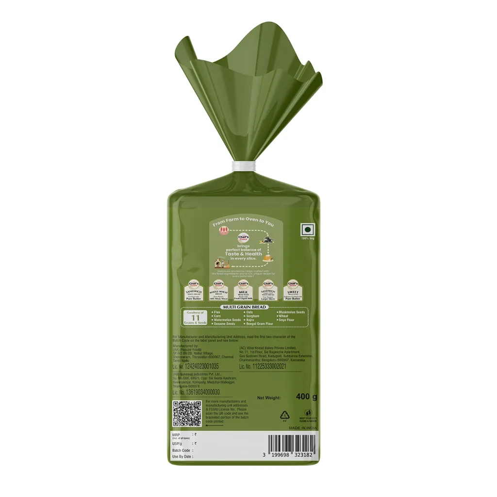 Chef's Finest Multi Grain Bread - Enriched with 11 Grains & Seeds 1