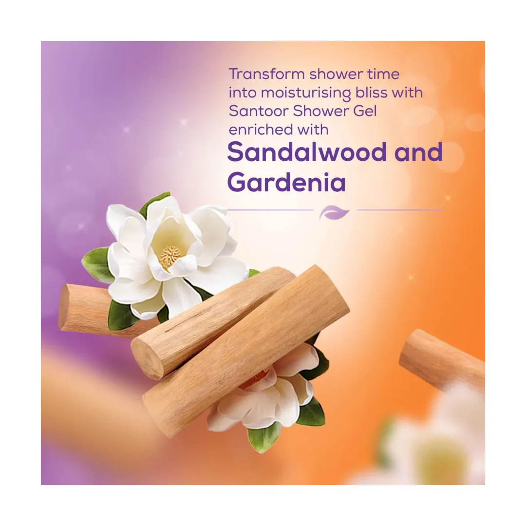 Santoor Sandalwood & Gardenia Shower Gel 4