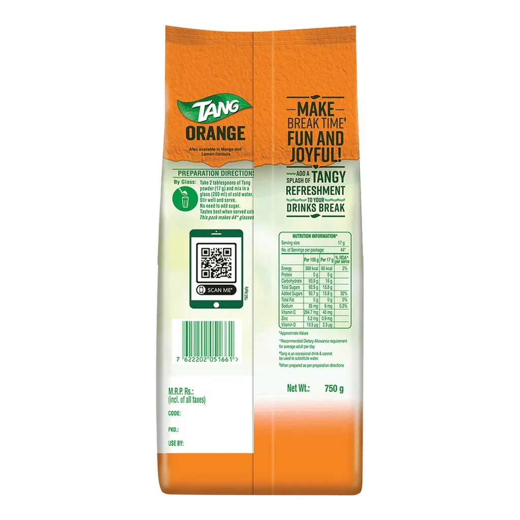 Tang Orange Instant Drink Mix Pouch 1
