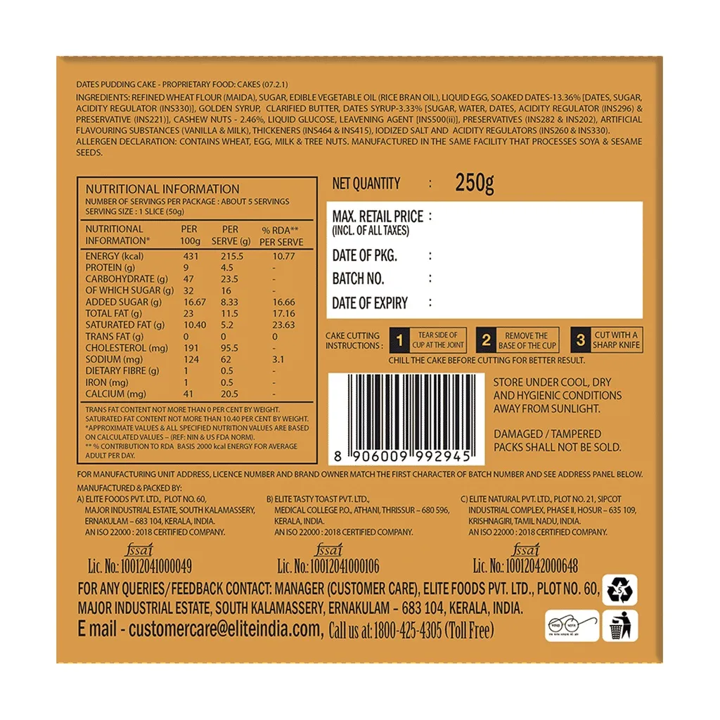 Elite Dates Pudding Cake 1