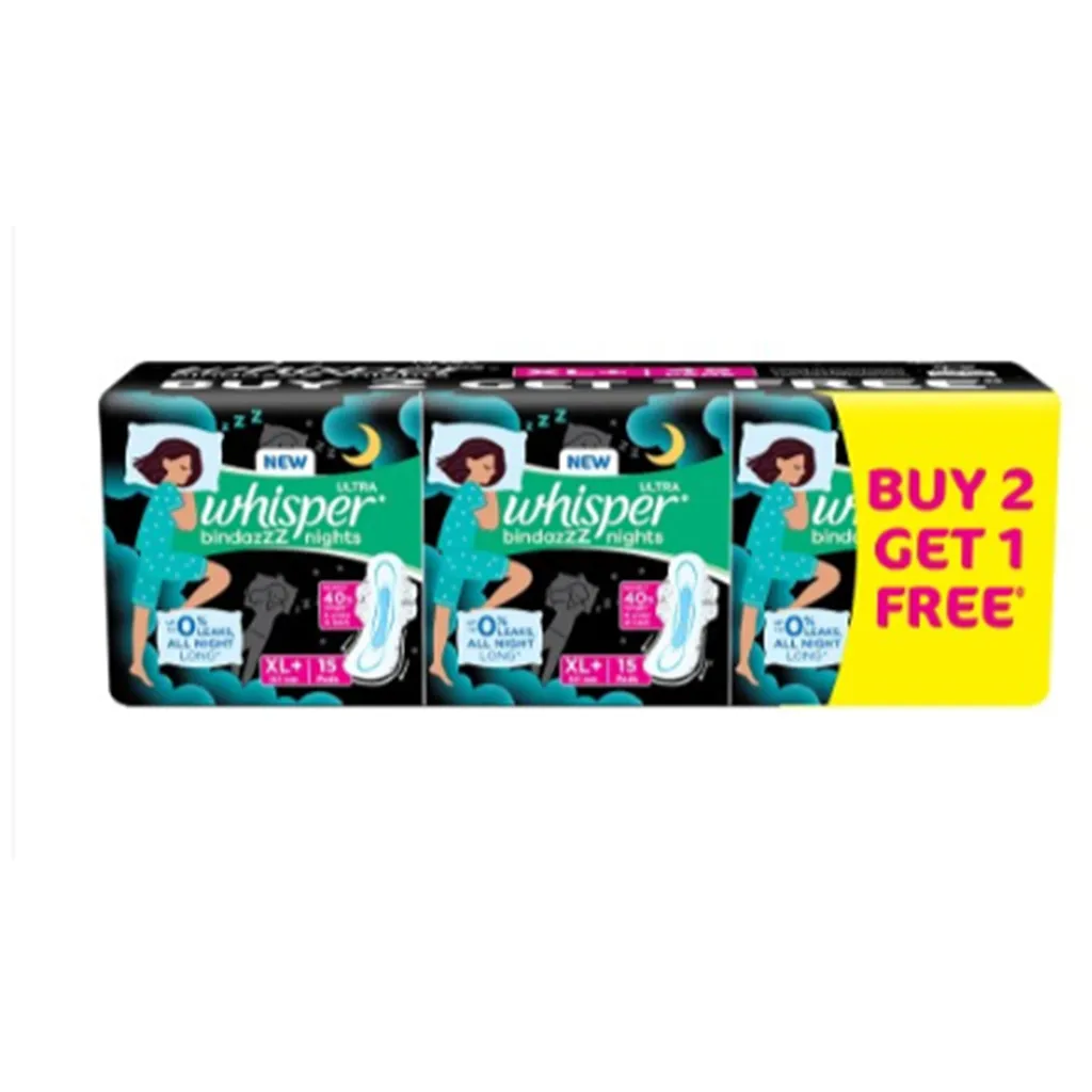 Whisper Ultra Nights Xl+ Sanitary Pads - Buy 2 Get 1 Free