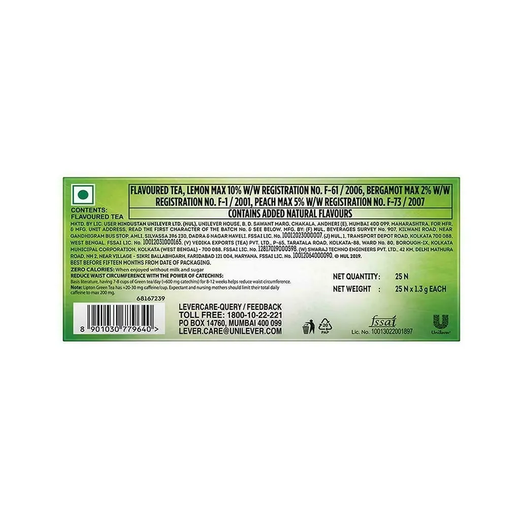 Lipton Lemon Zest Green Tea Bags 1