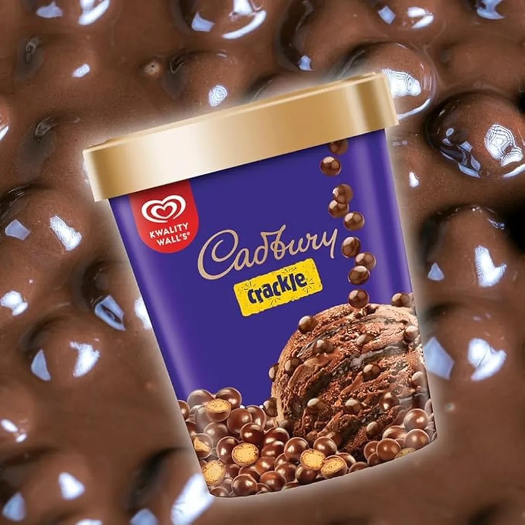 Kwality Wall's Cadbury Crackle Frozen Dessert Tub Ice Cream 2