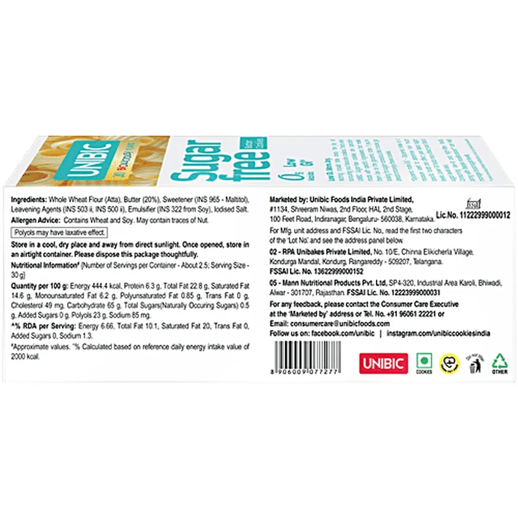 Unibic Sugar-Free Butter Cookies 1