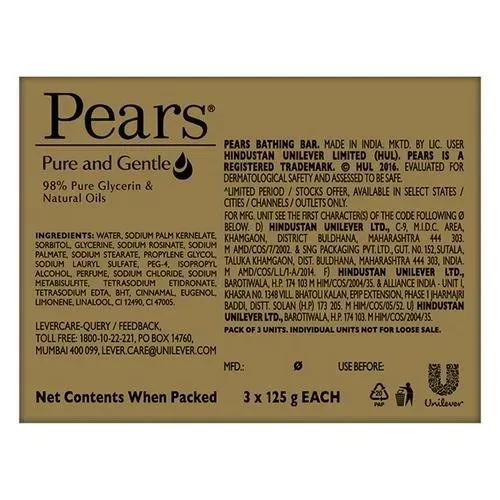 Pears Pure & Gentle Bathing Bar Value Pack 1