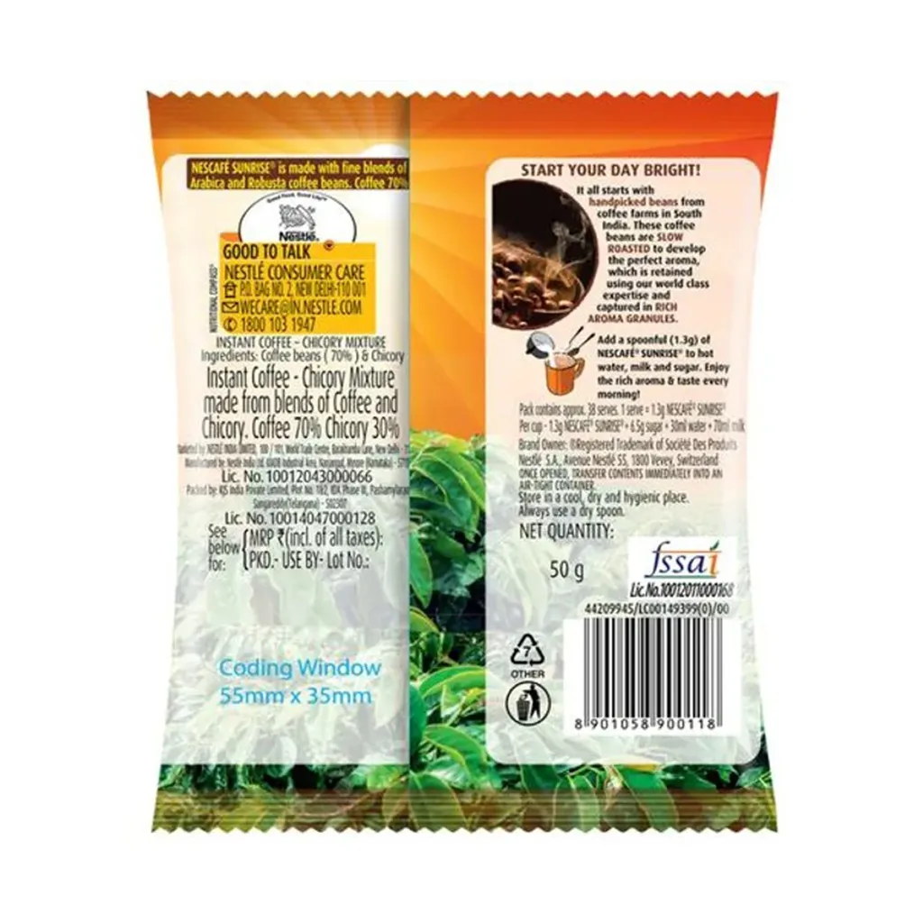 Nescafe Sunrise Instant Coffee Pouch 1