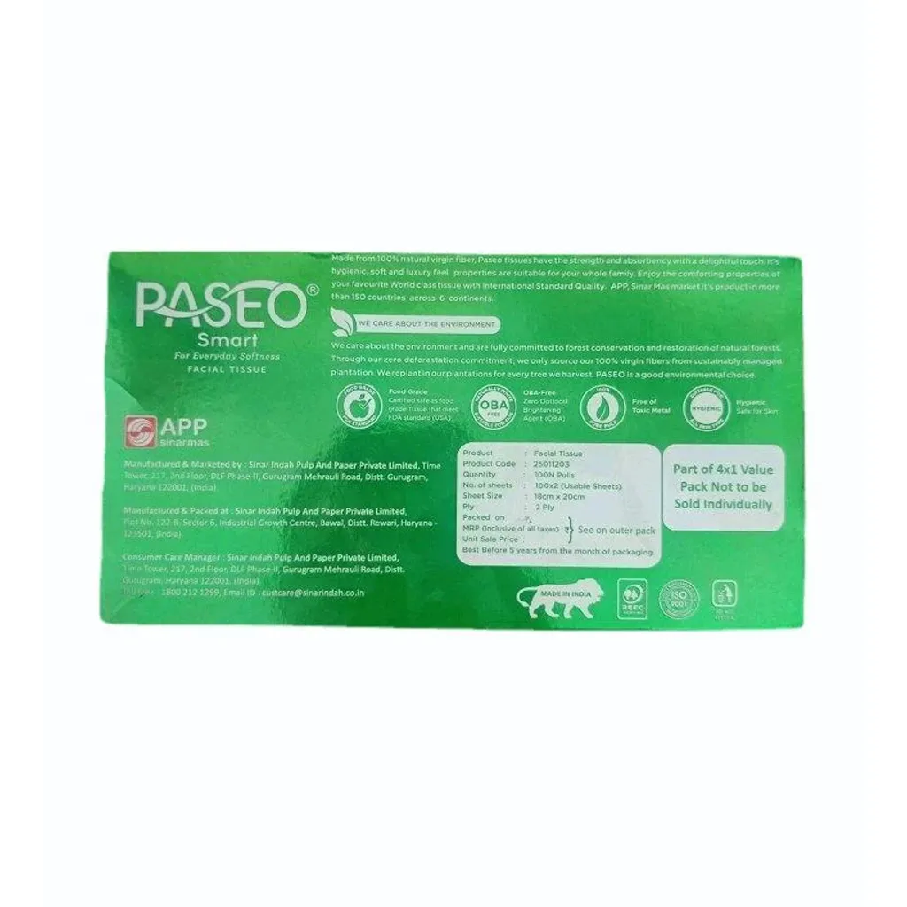 Paseo Smart Facial Tissue- 2 Ply, 250 Sheets 1
