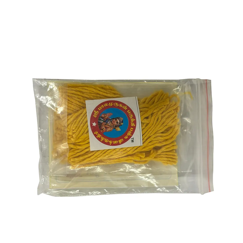 Sri Balamurugan Cotton Yellow Pooja Panju Big Wicks 1