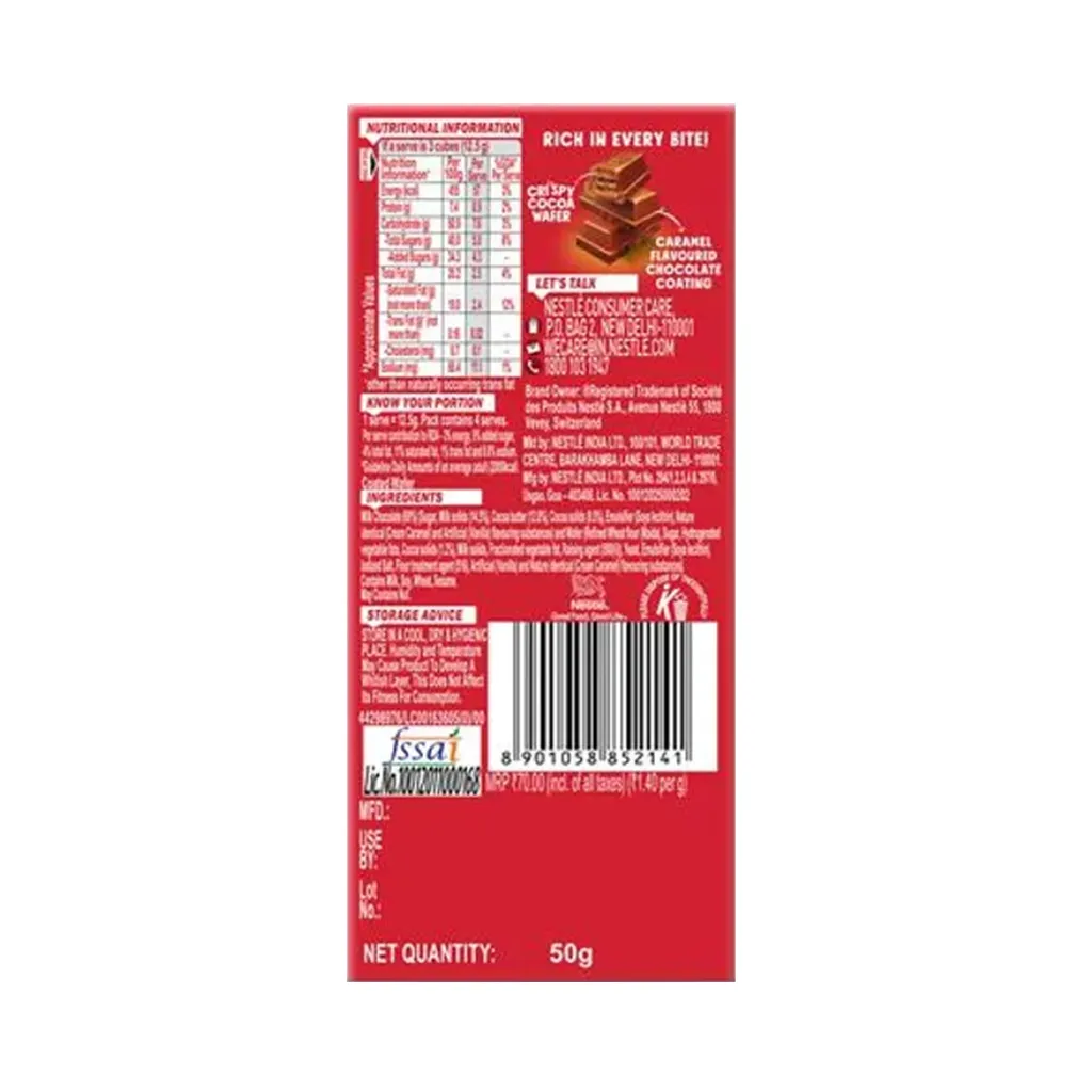 Nestle Kitkat Tablet Caramel Chocolate Bar 1